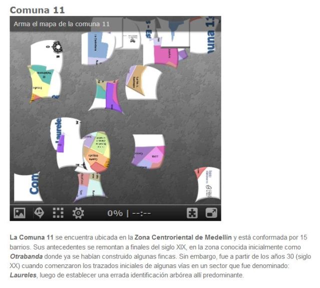Arma los mapas de las comunas 11, 12 y 13 de Medellín